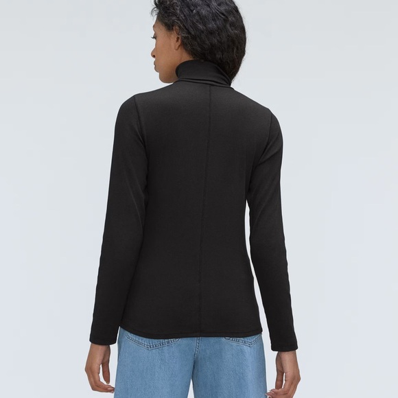 NWOT Everlane The Supima® Micro-Rib Turtleneck in Black, Size XS - Picture 5 of 5
